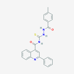 molecular formula C25H20N4O2S B454700 N-{[2-(4-methylbenzoyl)hydrazino]carbothioyl}-2-phenyl-4-quinolinecarboxamide 