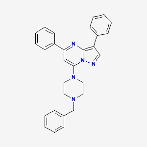 molecular formula C29H27N5 B4547002 7-(4-benzyl-1-piperazinyl)-3,5-diphenylpyrazolo[1,5-a]pyrimidine 