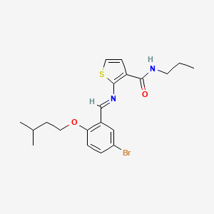 2-{[5-bromo-2-(3-methylbutoxy)benzylidene]amino}-N-propyl-3-thiophenecarboxamide