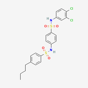 molecular formula C22H22Cl2N2O4S2 B4547045 4-butyl-N-(4-{[(3,4-dichlorophenyl)amino]sulfonyl}phenyl)benzenesulfonamide 