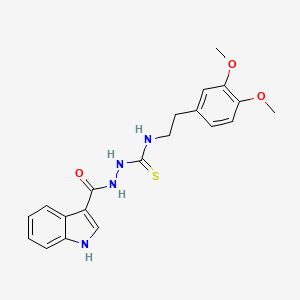 molecular formula C20H22N4O3S B4547055 N-[2-(3,4-dimethoxyphenyl)ethyl]-2-(1H-indol-3-ylcarbonyl)hydrazinecarbothioamide 