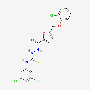 molecular formula C19H14Cl3N3O3S B4547076 2-{5-[(2-chlorophenoxy)methyl]-2-furoyl}-N-(3,5-dichlorophenyl)hydrazinecarbothioamide 