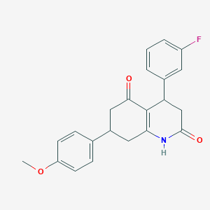 4-(3-FLUOROPHENYL)-7-(4-METHOXYPHENYL)-1,2,3,4,5,6,7,8-OCTAHYDROQUINOLINE-2,5-DIONE