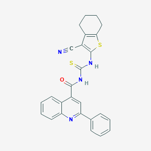 N-[(3-cyano-4,5,6,7-tetrahydro-1-benzothiophen-2-yl)carbamothioyl]-2-phenylquinoline-4-carboxamide