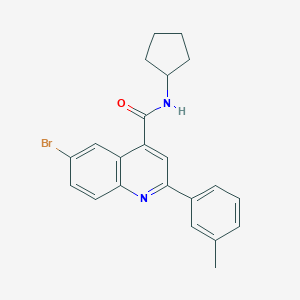 molecular formula C22H21BrN2O B454711 6-bromo-N-cyclopentyl-2-(3-methylphenyl)quinoline-4-carboxamide 