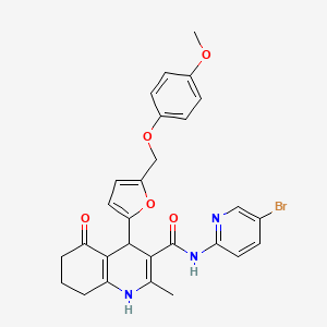 N~3~-(5-BROMO-2-PYRIDYL)-4-{5-[(4-METHOXYPHENOXY)METHYL]-2-FURYL}-2-METHYL-5-OXO-1,4,5,6,7,8-HEXAHYDRO-3-QUINOLINECARBOXAMIDE