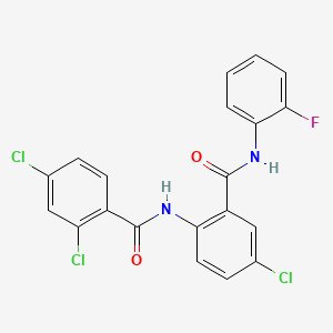 2,4-dichloro-N-[4-chloro-2-[(2-fluorophenyl)carbamoyl]phenyl]benzamide