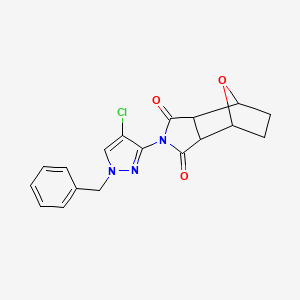 molecular formula C18H16ClN3O3 B4547200 4-(1-benzyl-4-chloro-1H-pyrazol-3-yl)-10-oxa-4-azatricyclo[5.2.1.0~2,6~]decane-3,5-dione 