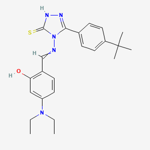 molecular formula C23H29N5OS B4547211 2-({[3-(4-tert-butylphenyl)-5-sulfanyl-4H-1,2,4-triazol-4-yl]imino}methyl)-5-(diethylamino)phenol 