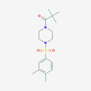 1-{4-[(3,4-DIMETHYLPHENYL)SULFONYL]PIPERAZINO}-2,2-DIMETHYL-1-PROPANONE