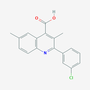 molecular formula C18H14ClNO2 B454726 2-(3-氯苯基)-3,6-二甲基喹啉-4-甲酸 CAS No. 438216-04-7