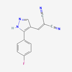 {[3-(4-fluorophenyl)-1H-pyrazol-4-yl]methylene}malononitrile