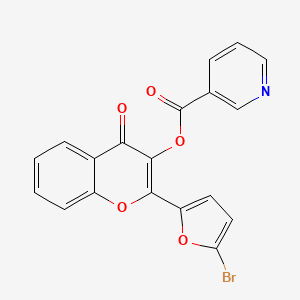 molecular formula C19H10BrNO5 B4547303 2-(5-bromo-2-furyl)-4-oxo-4H-chromen-3-yl nicotinate 