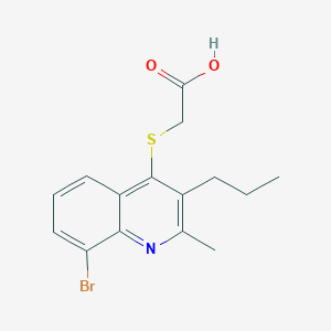 molecular formula C15H16BrNO2S B4547311 [(8-Bromo-2-methyl-3-propylquinolin-4-yl)sulfanyl]acetic acid 