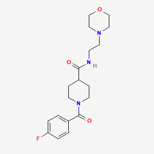 molecular formula C19H26FN3O3 B4547319 1-(4-fluorobenzoyl)-N-[2-(4-morpholinyl)ethyl]-4-piperidinecarboxamide 