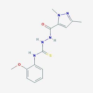 2-[(1,3-dimethyl-1H-pyrazol-5-yl)carbonyl]-N-(2-methoxyphenyl)hydrazinecarbothioamide