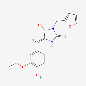 4-[(Z)-1-(3-ETHOXY-4-HYDROXYPHENYL)METHYLIDENE]-1-(2-FURYLMETHYL)-2-SULFANYL-1H-IMIDAZOL-5-ONE