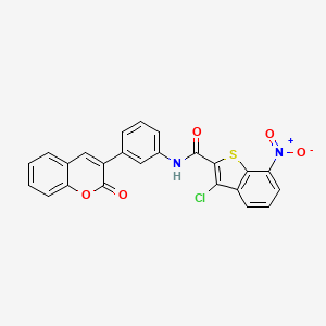 3-chloro-7-nitro-N-[3-(2-oxo-2H-chromen-3-yl)phenyl]-1-benzothiophene-2-carboxamide