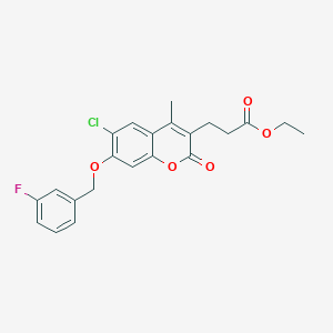 ethyl 3-{6-chloro-7-[(3-fluorobenzyl)oxy]-4-methyl-2-oxo-2H-chromen-3-yl}propanoate