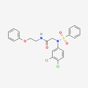 molecular formula C22H20Cl2N2O4S B4547410 2-[N-(benzenesulfonyl)-3,4-dichloroanilino]-N-(2-phenoxyethyl)acetamide 