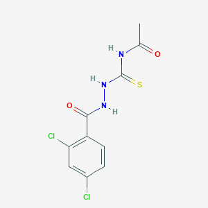 molecular formula C10H9Cl2N3O2S B4547421 N-{[2-(2,4-dichlorobenzoyl)hydrazino]carbonothioyl}acetamide 