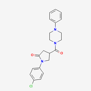 molecular formula C21H22ClN3O2 B4547426 1-(4-chlorophenyl)-4-[(4-phenylpiperazin-1-yl)carbonyl]pyrrolidin-2-one 