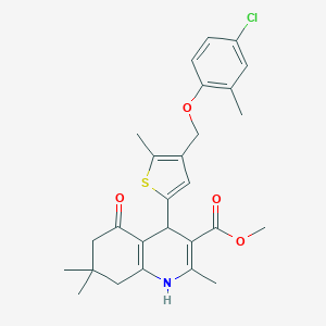 Methyl 4-{4-[(4-chloro-2-methylphenoxy)methyl]-5-methylthiophen-2-yl}-2,7,7-trimethyl-5-oxo-1,4,5,6,7,8-hexahydroquinoline-3-carboxylate