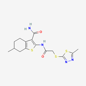 6-METHYL-2-({2-[(5-METHYL-1,3,4-THIADIAZOL-2-YL)SULFANYL]ACETYL}AMINO)-4,5,6,7-TETRAHYDRO-1-BENZOTHIOPHENE-3-CARBOXAMIDE