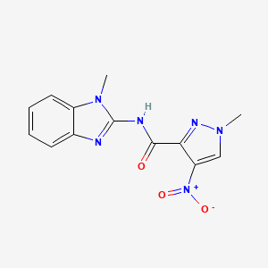 molecular formula C13H12N6O3 B4547512 1-METHYL-N-(1-METHYL-1H-1,3-BENZIMIDAZOL-2-YL)-4-NITRO-1H-PYRAZOLE-3-CARBOXAMIDE 