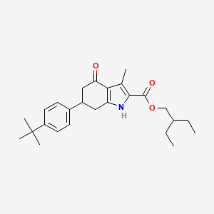 2-ethylbutyl 6-(4-tert-butylphenyl)-3-methyl-4-oxo-4,5,6,7-tetrahydro-1H-indole-2-carboxylate