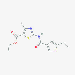 molecular formula C14H16N2O3S2 B4547522 ethyl 2-{[(5-ethyl-3-thienyl)carbonyl]amino}-4-methyl-1,3-thiazole-5-carboxylate 