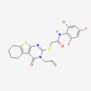 N-(2-bromo-4,6-difluorophenyl)-2-{[4-oxo-3-(prop-2-en-1-yl)-3,4,5,6,7,8-hexahydro[1]benzothieno[2,3-d]pyrimidin-2-yl]sulfanyl}acetamide