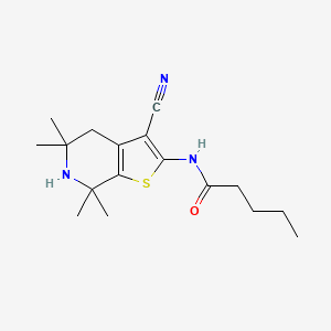 molecular formula C17H25N3OS B4547569 N-(3-cyano-5,5,7,7-tetramethyl-4,5,6,7-tetrahydrothieno[2,3-c]pyridin-2-yl)pentanamide 