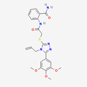 molecular formula C23H25N5O5S B4547580 2-[({[4-allyl-5-(3,4,5-trimethoxyphenyl)-4H-1,2,4-triazol-3-yl]thio}acetyl)amino]benzamide 