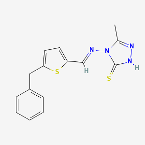 4-{[(5-benzyl-2-thienyl)methylene]amino}-5-methyl-4H-1,2,4-triazole-3-thiol