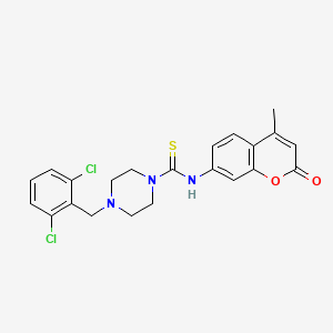 4-(2,6-dichlorobenzyl)-N-(4-methyl-2-oxo-2H-chromen-7-yl)-1-piperazinecarbothioamide