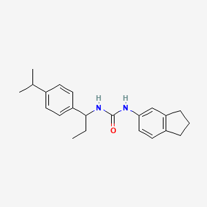 molecular formula C22H28N2O B4547615 1-(2,3-dihydro-1H-inden-5-yl)-3-{1-[4-(propan-2-yl)phenyl]propyl}urea 