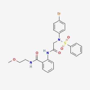 2-{[N-(4-bromophenyl)-N-(phenylsulfonyl)glycyl]amino}-N-(2-methoxyethyl)benzamide