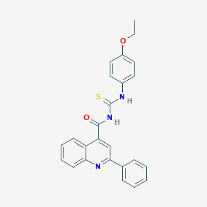 molecular formula C25H21N3O2S B454765 N-[(4-ethoxyphenyl)carbamothioyl]-2-phenylquinoline-4-carboxamide 