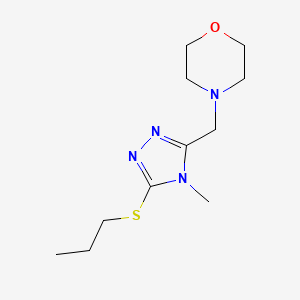 molecular formula C11H20N4OS B4547665 4-{[4-methyl-5-(propylsulfanyl)-4H-1,2,4-triazol-3-yl]methyl}morpholine 