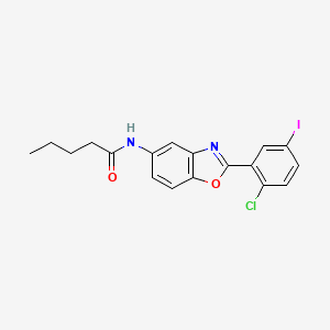 molecular formula C18H16ClIN2O2 B4547669 N-[2-(2-chloro-5-iodophenyl)-1,3-benzoxazol-5-yl]pentanamide 