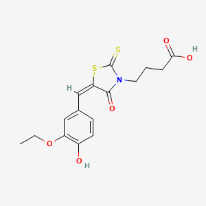 4-[(5E)-5-[(3-ethoxy-4-hydroxyphenyl)methylidene]-4-oxo-2-sulfanylidene-1,3-thiazolidin-3-yl]butanoic acid