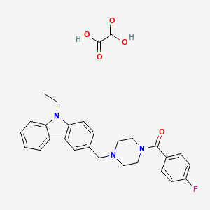 [4-[(9-Ethylcarbazol-3-yl)methyl]piperazin-1-yl]-(4-fluorophenyl)methanone;oxalic acid