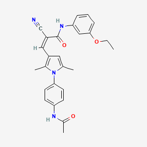 molecular formula C26H26N4O3 B4547686 (Z)-3-[1-(4-acetamidophenyl)-2,5-dimethylpyrrol-3-yl]-2-cyano-N-(3-ethoxyphenyl)prop-2-enamide 