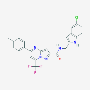 N-[(5-chloro-1H-indol-2-yl)methyl]-5-(4-methylphenyl)-7-(trifluoromethyl)pyrazolo[1,5-a]pyrimidine-2-carboxamide