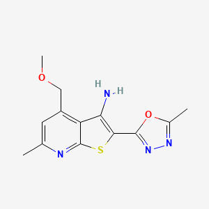 4-(methoxymethyl)-6-methyl-2-(5-methyl-1,3,4-oxadiazol-2-yl)thieno[2,3-b]pyridin-3-amine