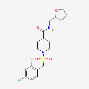 molecular formula C18H24Cl2N2O4S B4547725 1-[(2,4-dichlorobenzyl)sulfonyl]-N-(tetrahydro-2-furanylmethyl)-4-piperidinecarboxamide 