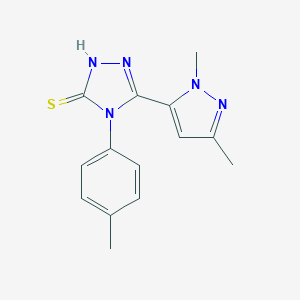 molecular formula C14H15N5S B454774 5-(1,3-dimethyl-1H-pyrazol-5-yl)-4-(4-methylphenyl)-4H-1,2,4-triazole-3-thiol 