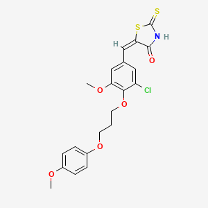 molecular formula C21H20ClNO5S2 B4547761 5-{3-chloro-5-methoxy-4-[3-(4-methoxyphenoxy)propoxy]benzylidene}-2-thioxo-1,3-thiazolidin-4-one 