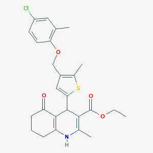 Ethyl 4-{4-[(4-chloro-2-methylphenoxy)methyl]-5-methyl-2-thienyl}-2-methyl-5-oxo-1,4,5,6,7,8-hexahydro-3-quinolinecarboxylate